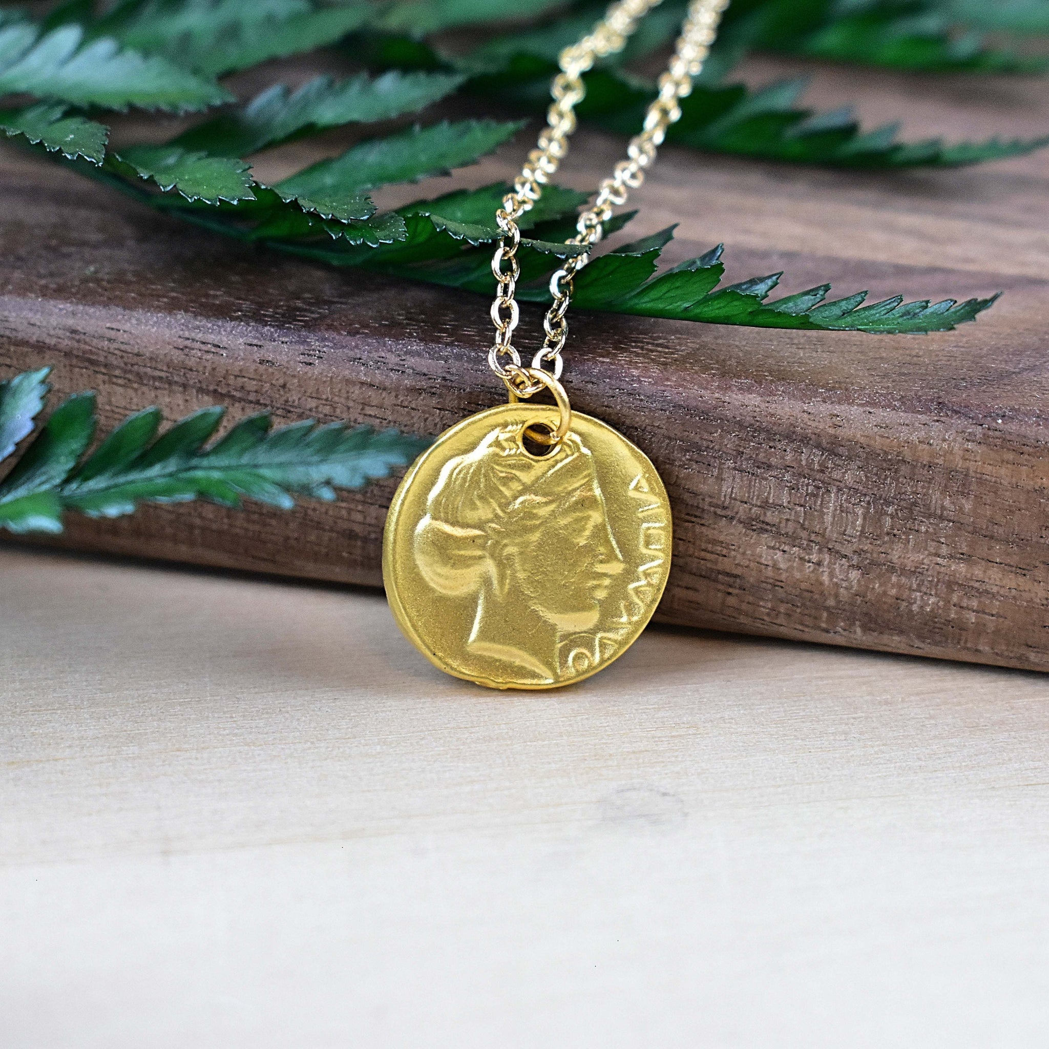 FIT GUIDERich details and gorgeous shine are just two reasons to add our  Goddess of Healing Vintage Greek Coin Nec… | Gold coin necklace, Greek coins,  Coin necklace