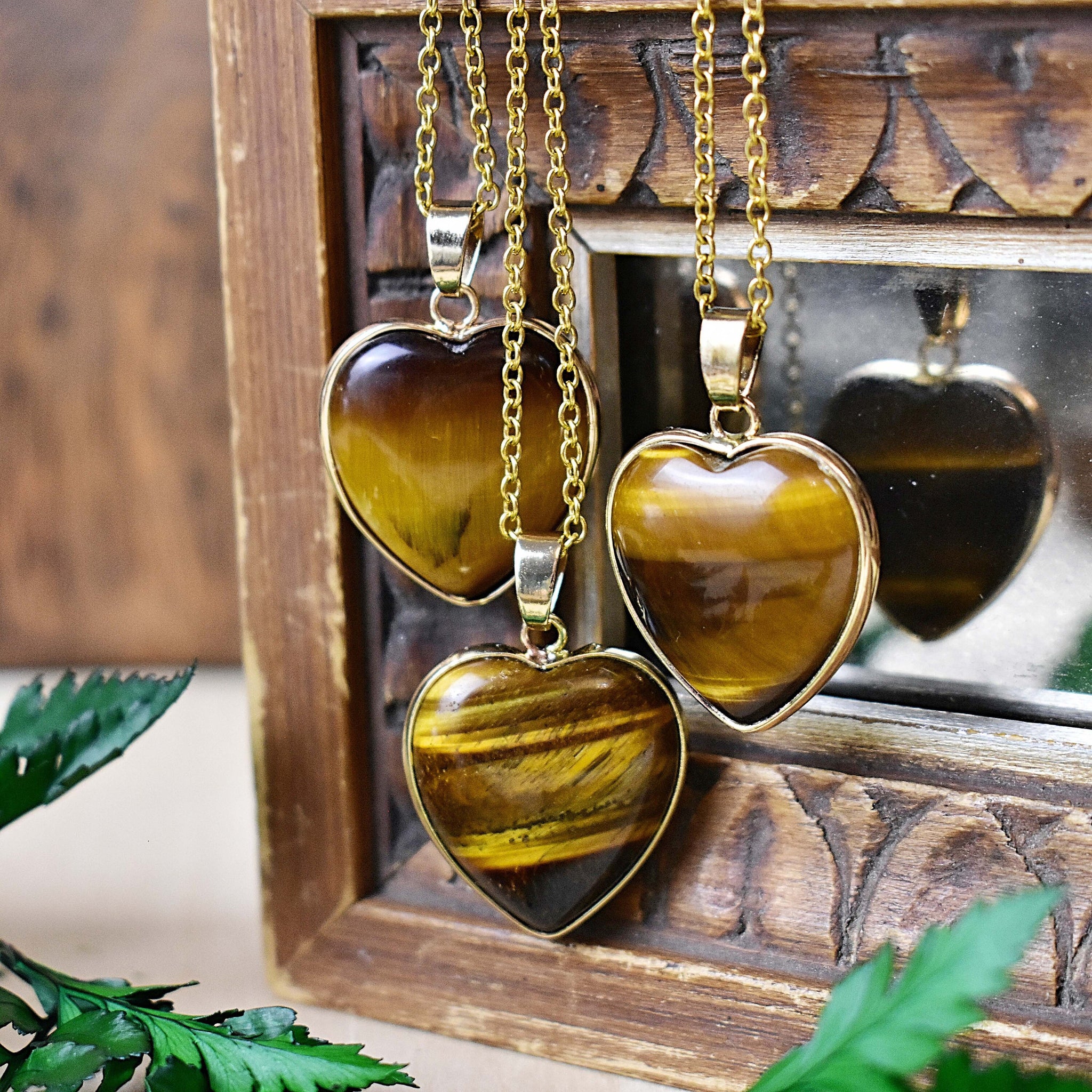 Tiger eye clearance heart pendant