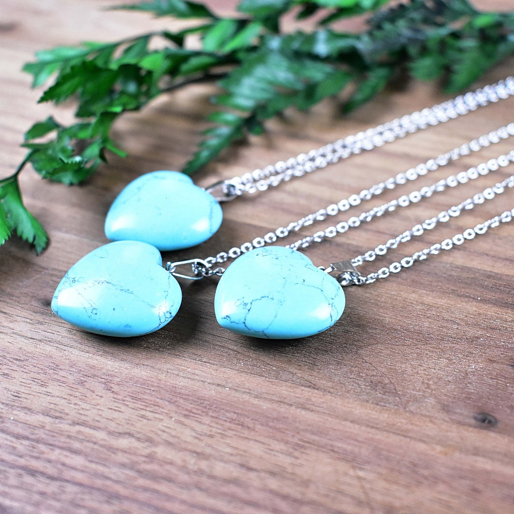 Natural Raw Turquoise Stone Blue Gemstone Pendant Necklace Gold Chain