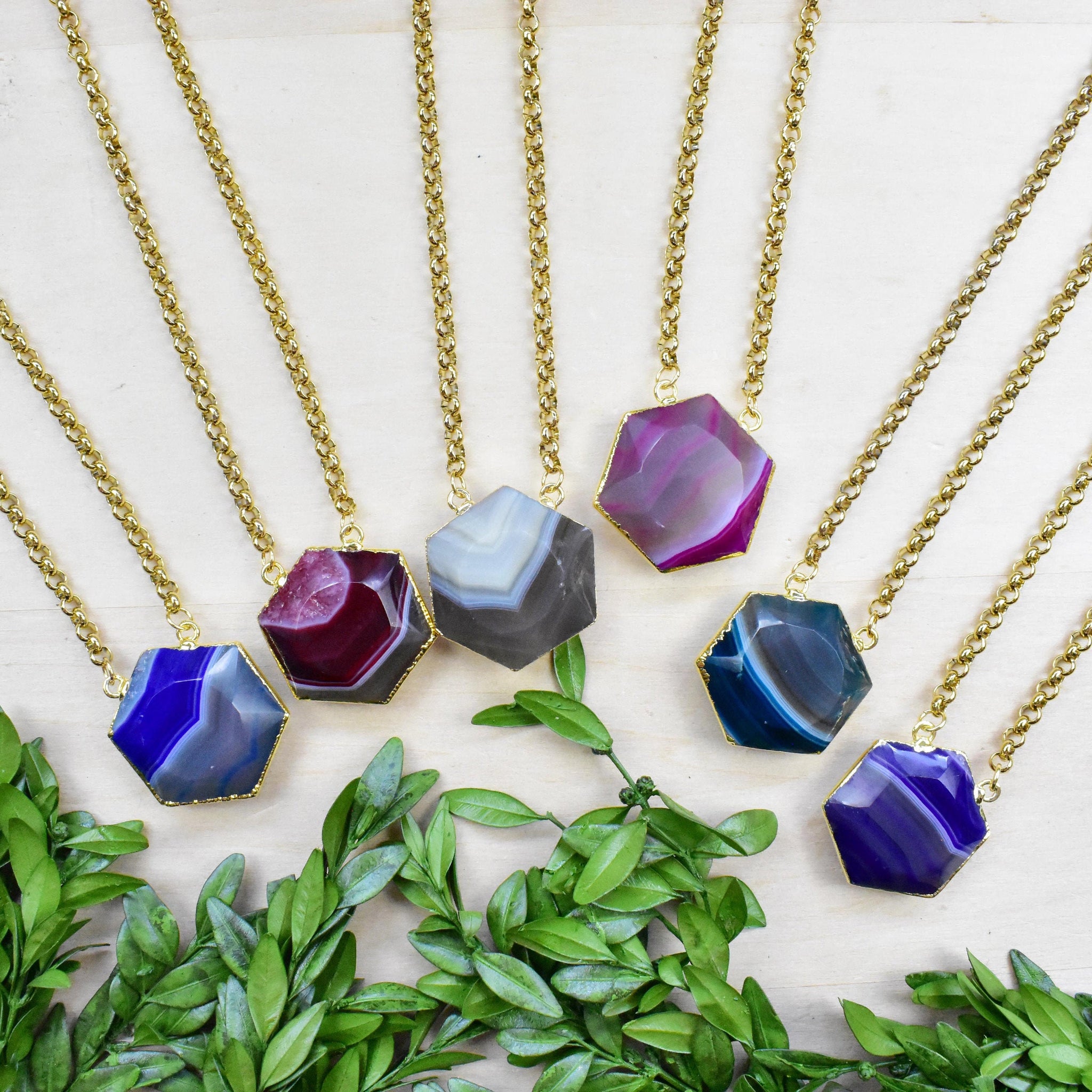 Hexagonal hot sale crystal necklace